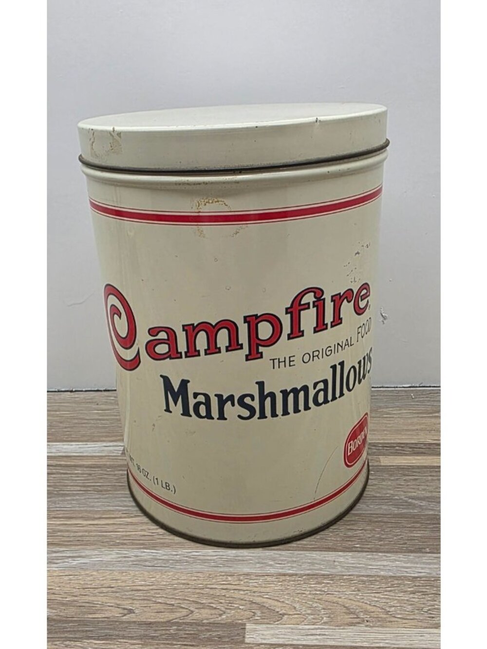 8" Vintage 1980s Collectible Campfire Marshmallow Tin 1920 Replica Christmas
